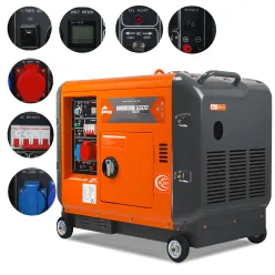 Agregat prądotwórczy 7 kVA 400V Barracuda DIESEL 5500 SILENT ze wzmocnioną fazą 230V  AVR