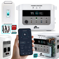 Stacja zasilania 1200W LiFePO4 z ładowaniem indukcyjnym i USB‑C PD