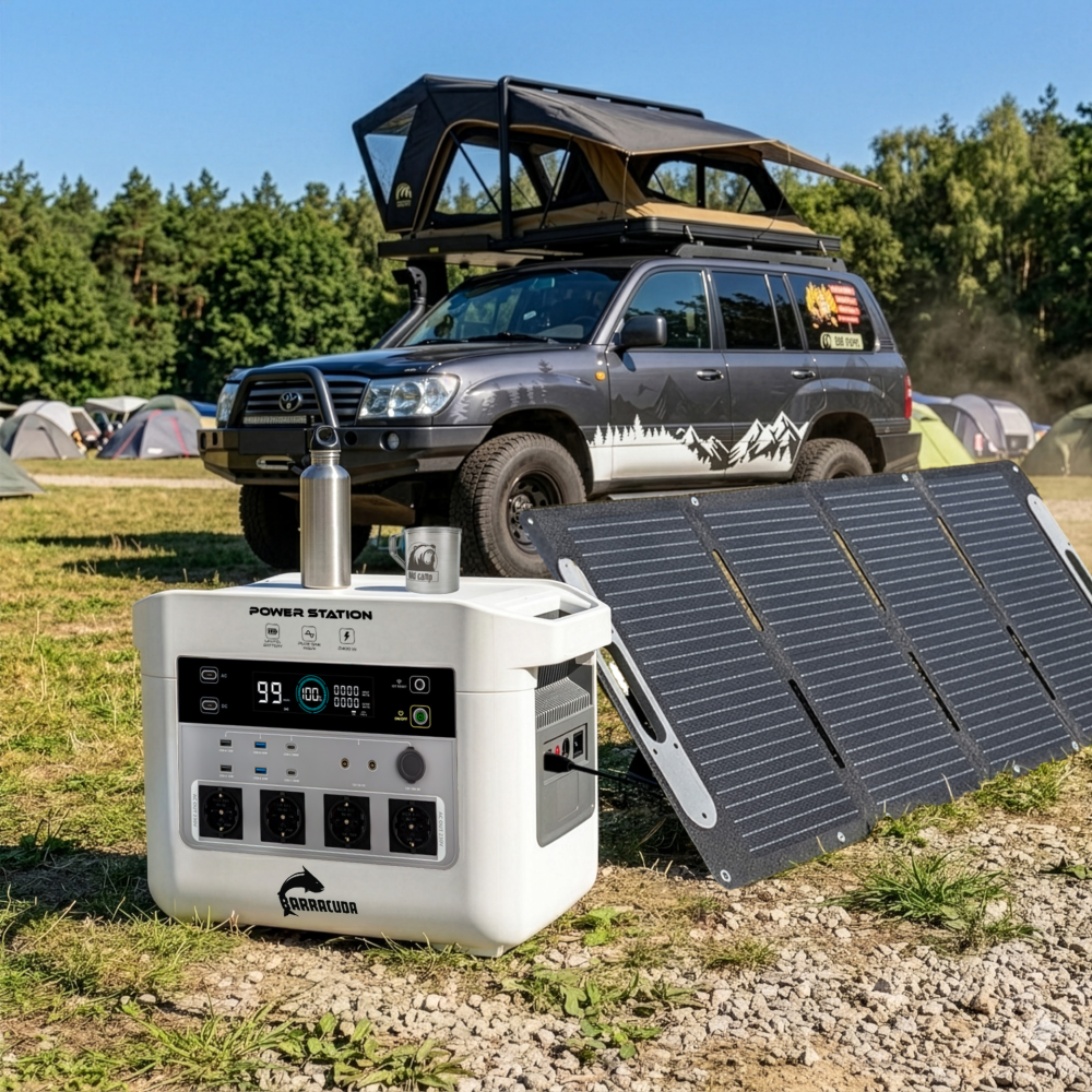 Panel solarny Barracuda BSP100 rozłożony w terenie