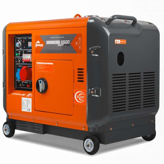 Agregat prądotwórczy 7 kVA 400V Barracuda DIESEL 5500 SILENT ze wzmocnioną fazą 230V  AVR