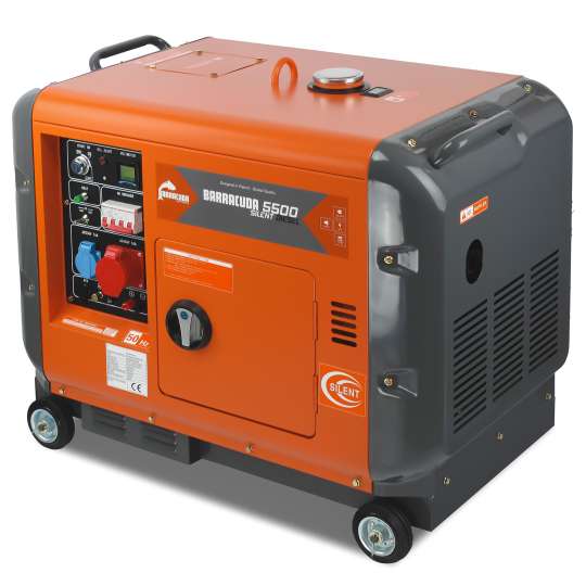 Agregat prądotwórczy 7 kVA 400V Barracuda DIESEL 5500 SILENT ze wzmocnioną fazą 230V  AVR