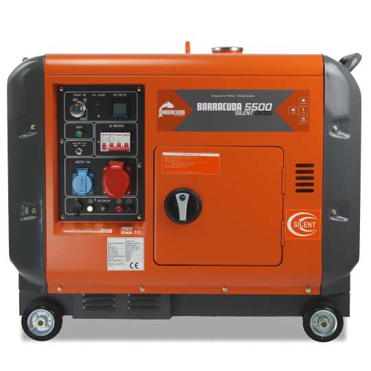 Agregat prądotwórczy 7 kVA 400V Barracuda DIESEL 5500 SILENT ze wzmocnioną fazą 230V  AVR