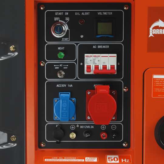 Agregat prądotwórczy 7 kVA 400V Barracuda DIESEL 5500 SILENT ze wzmocnioną fazą 230V  AVR