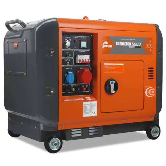 Agregat prądotwórczy 7 kVA 400V Barracuda DIESEL 5500 SILENT ze wzmocnioną fazą 230V  AVR
