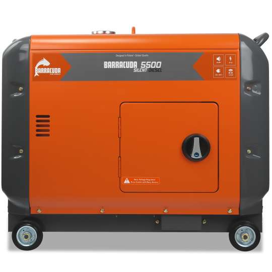 Agregat prądotwórczy 7 kVA 400V Barracuda DIESEL 5500 SILENT ze wzmocnioną fazą 230V  AVR