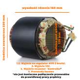 Stojan prądnica długość pakietu 160MM do agregatów trzyfazowych 230V, 400V